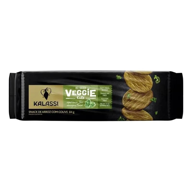 Snack De Arroz Kalassi Veggie Couve Sem Glúten 84 G