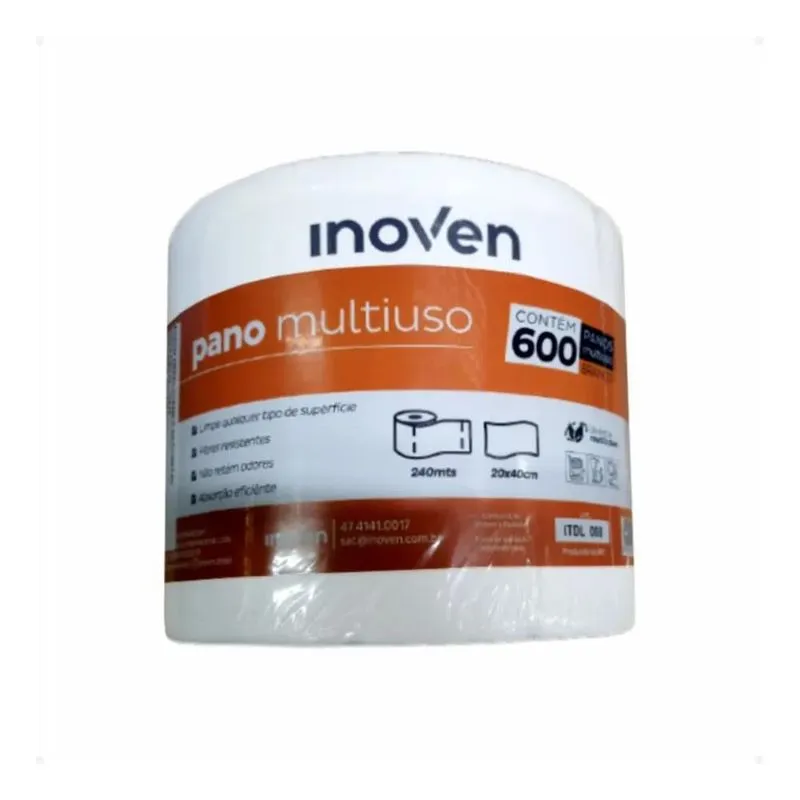 Inoven Pano Para Limpeza Multiuso 20x40cm Pano Branco 600 U