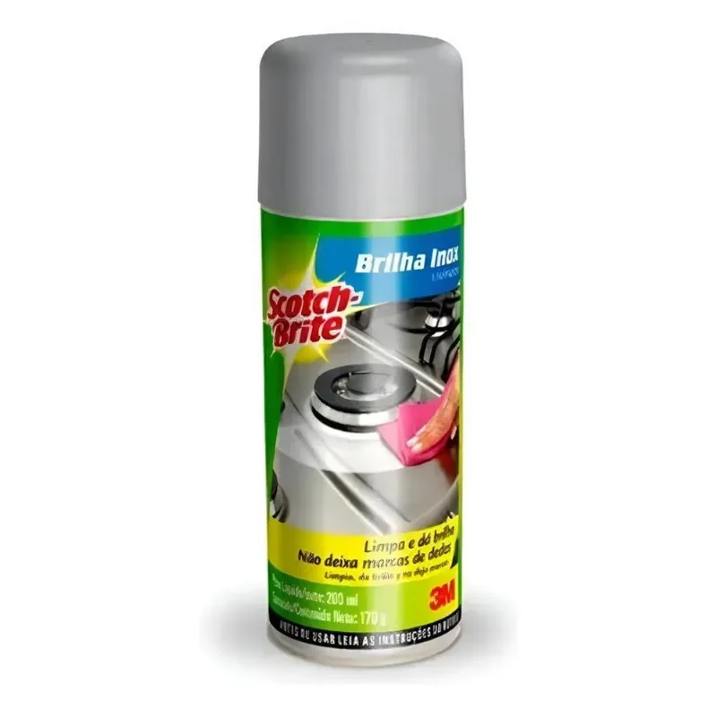 Limpador Spray Brilha Inox Scotch-brite 170g 3m
