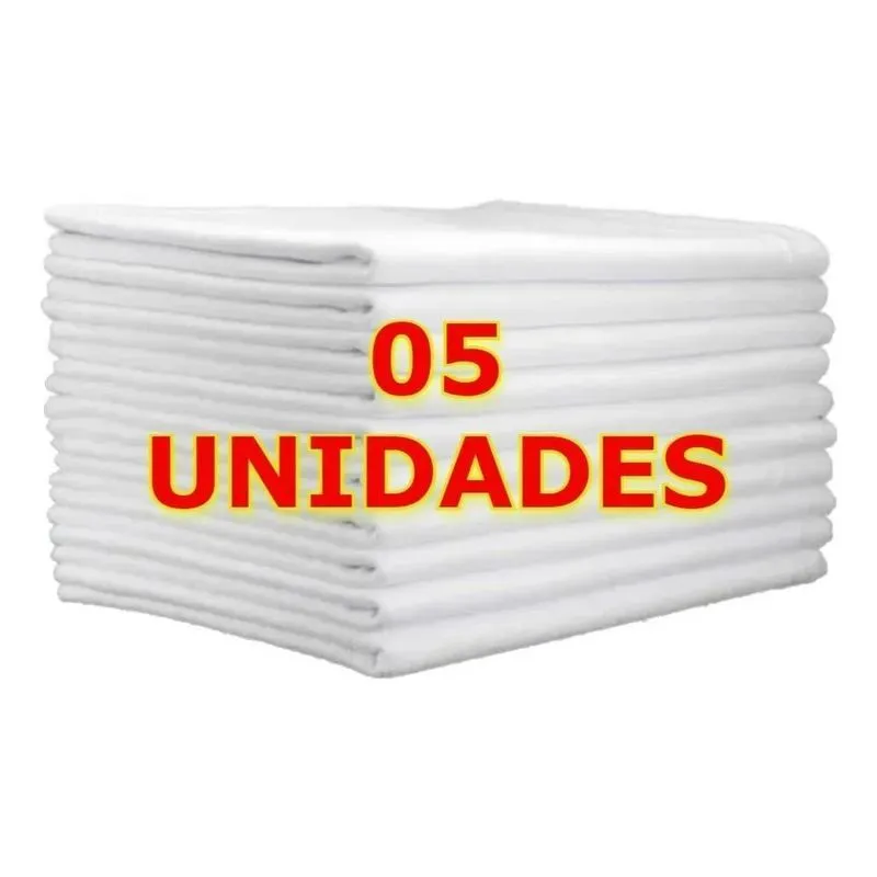 Pano De Chao Alvejado Branco Grande 52x68 Cm 5 Unid
