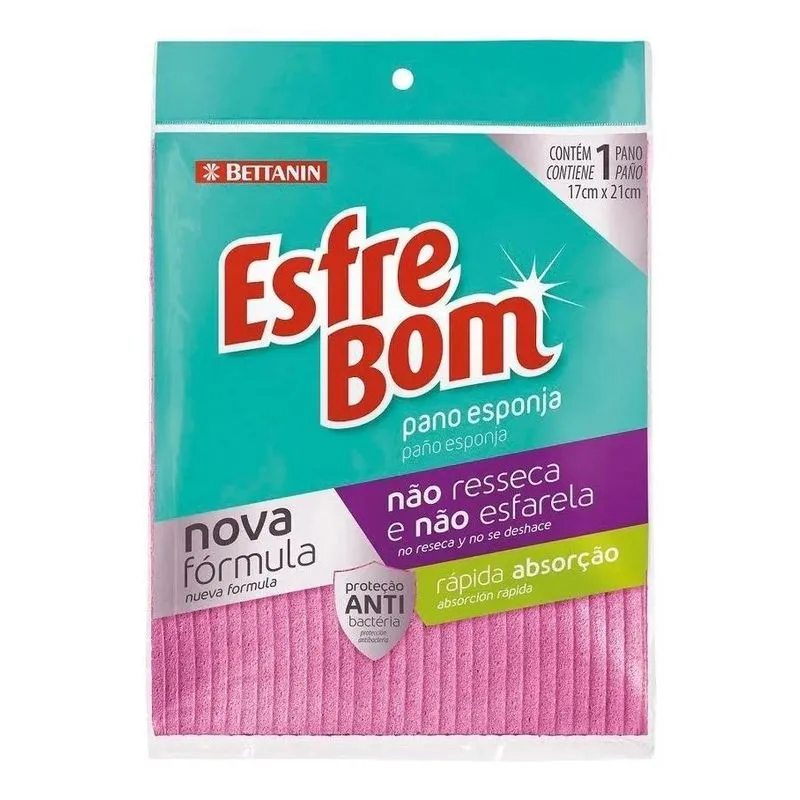 Pano Esponja Celulose 1 Unidade Esfrebom Cor Verde