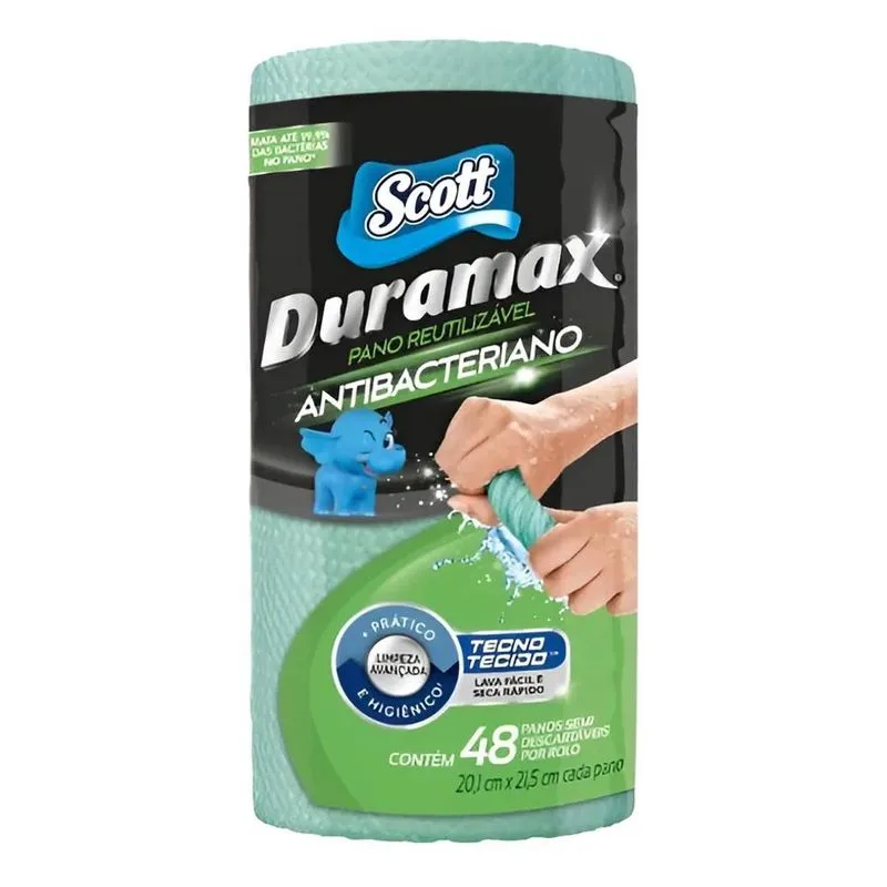 Pano Scott Duramax Antibacteriano Limpeza Prática E Eficaz