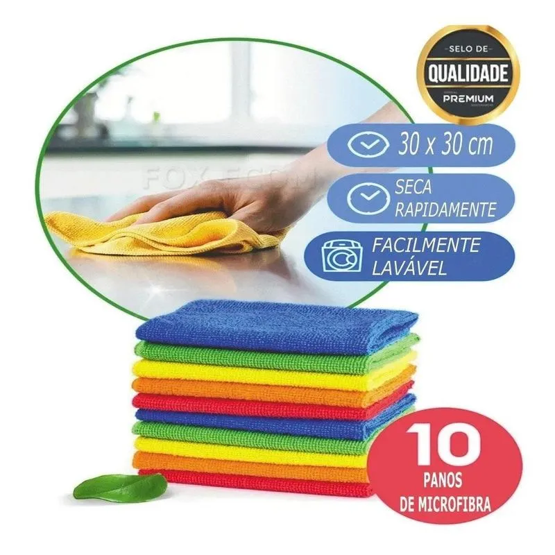 Pano Para Limpeza Fox Ecom Flanela Microfibra Flanela Sortid
