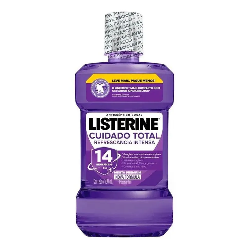 Antisséptico Bucal Listerine Cuidado Total 500ml
