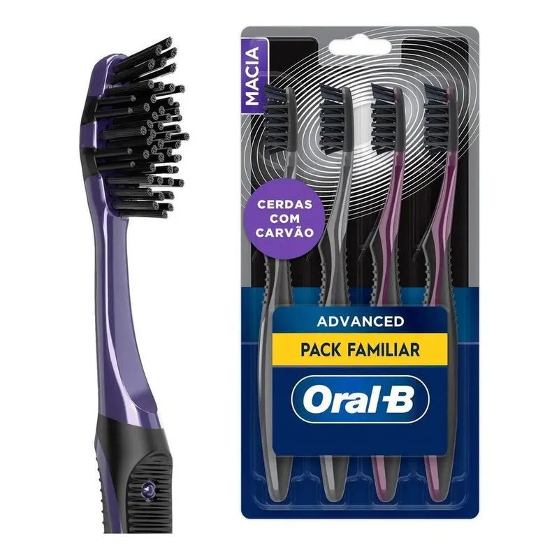 Escova De Dente Oral-b 5 Ações 4 Unidades Preto