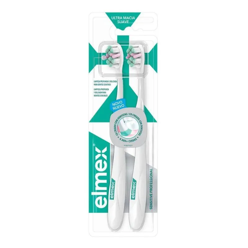Kit Escova De Dente Sensitive 2 Unidades Branco Elmex