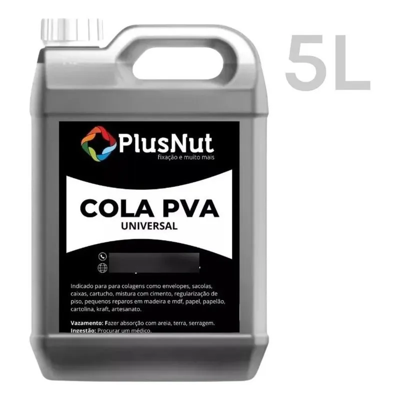 2x Cola Branca Pva Plusnut 5l Para Madeira Papelão Artesanat