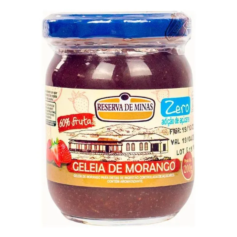 Geléia De Morango Diet Zero Açúcar 200g Reserva De Minas