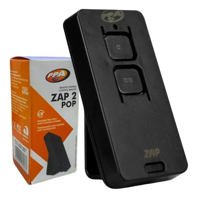 Ppa Controle Remoto Para Portão Zap 2 Preto 433,92 Mhz