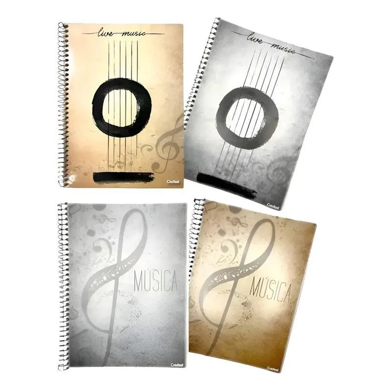 2x Caderno De Música Grande Com Pautas Para Teoria Musical