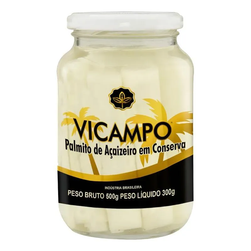 Palmito De Açaí Vicampo Tolete Em Conserva Vidro 300g