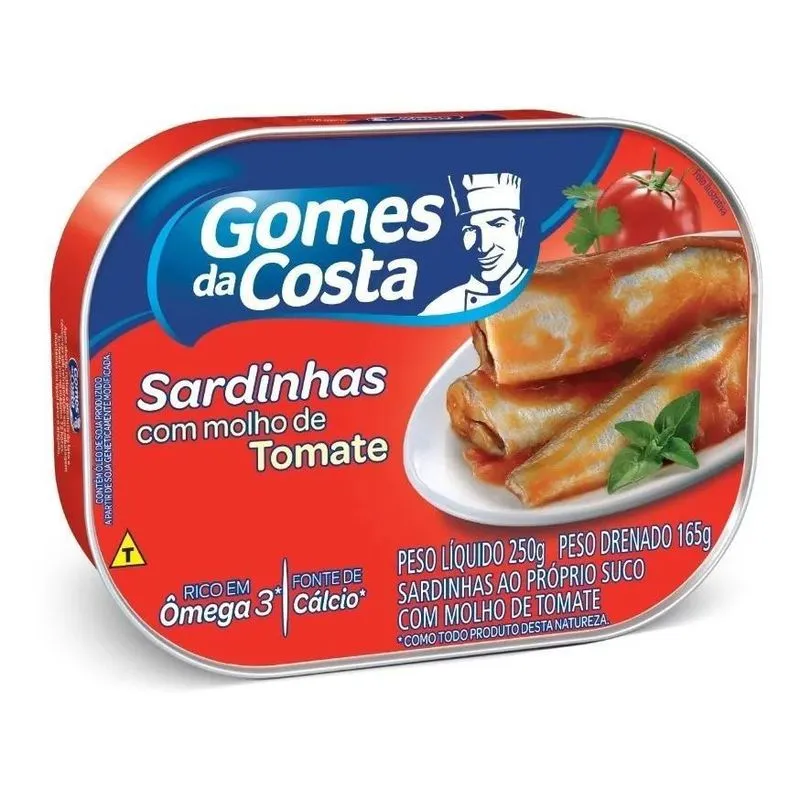 Sardinha Com Molho De Tomate Gomes Da Costa Lata 165g Embala