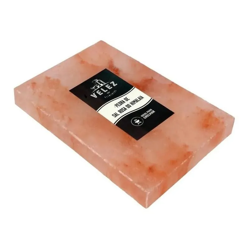 Pedra De Sal Himalaia Rosa Velez 30x20 Para Churrasco