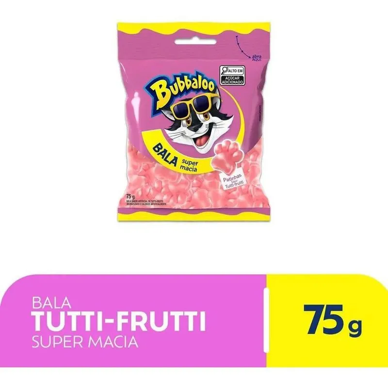 Bala Macia Bubbaloo Tutti-frutti 75g