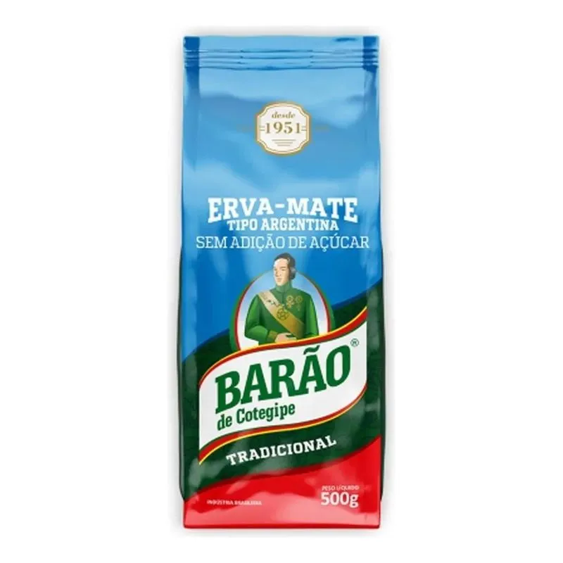 Erva Mate Tipo Argentina Tradicional Barão De Cotegipe 500g