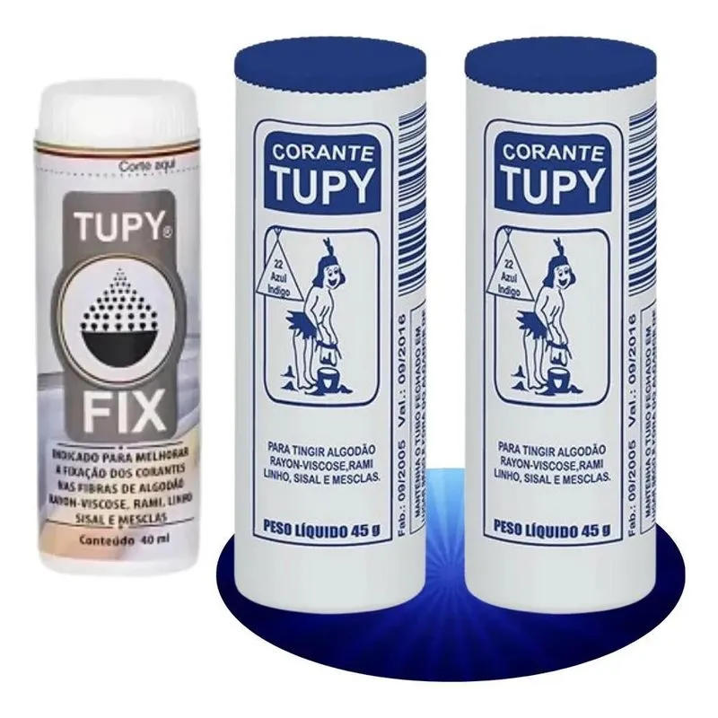 10x Corante Tecido Tingir Roupa Azul Marinho 2un + Fixador
