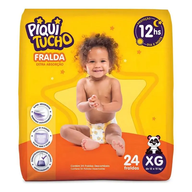 Fralda Descartável Infantil Piquitucho Revenda Xg 24