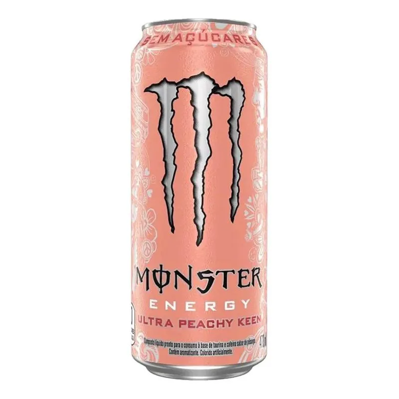 Energético Ultra Peachy Keen Zero Açúcar Monster Lata 473ml