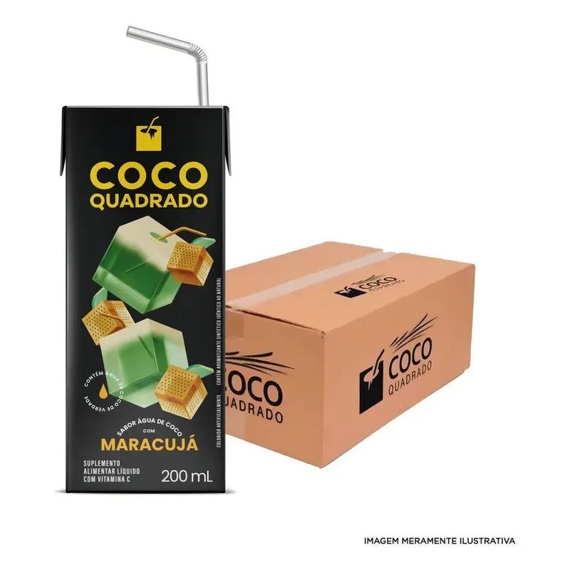 Agua De Coco Coco Quadrado Maracujá Cx 27 X 200ml