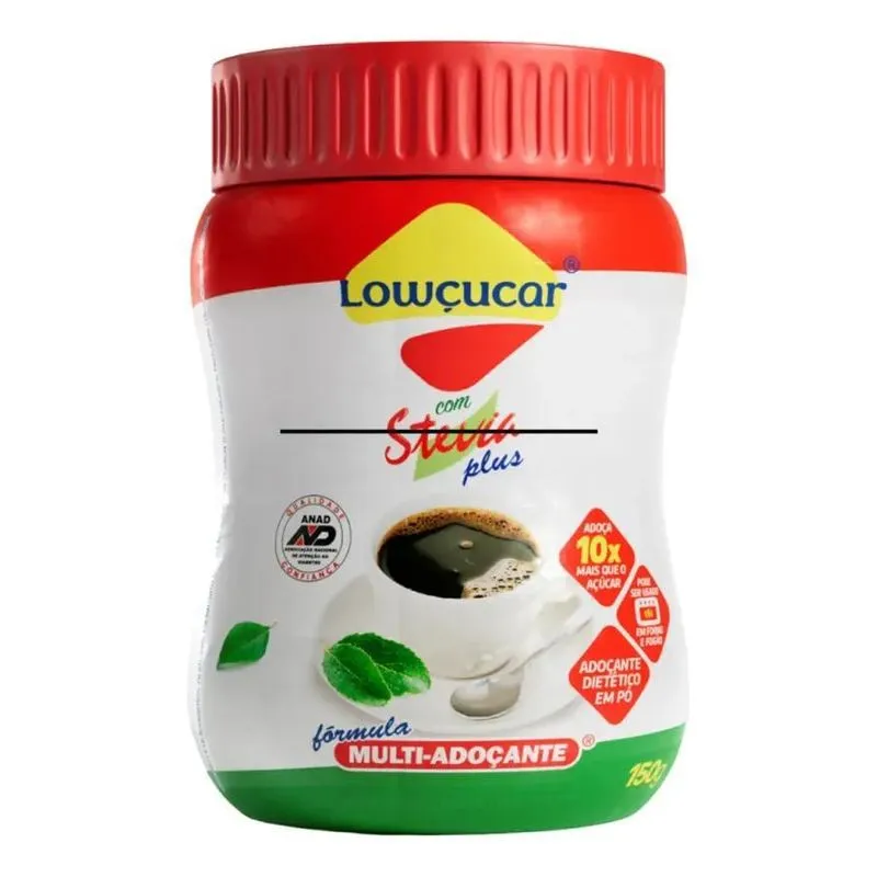 Adoçante Em Pó Lowçucar Plus Com Stévia Pote 150g