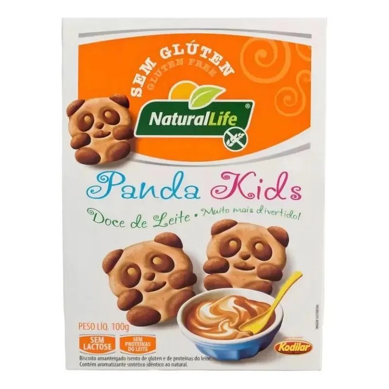 Biscoito Panda Kids Doce De Leite S/glúten Natural Life 100g