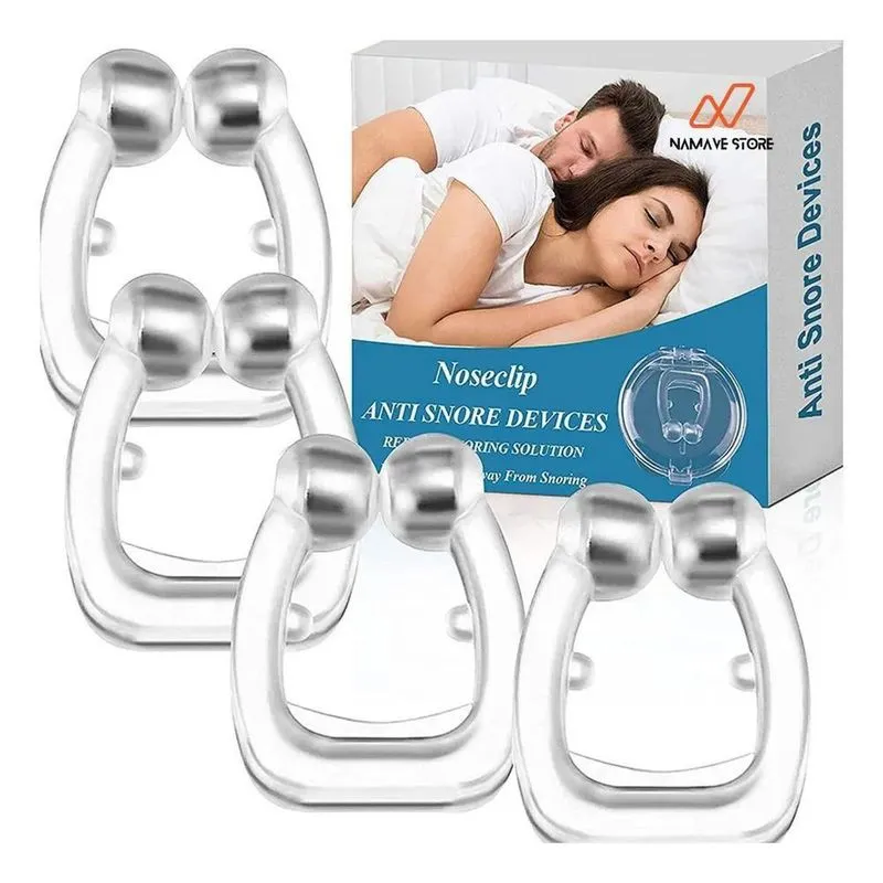 2x Kit 4 Clipes Nasais Magnéticos Anti Ronco Apneia Sono Sil