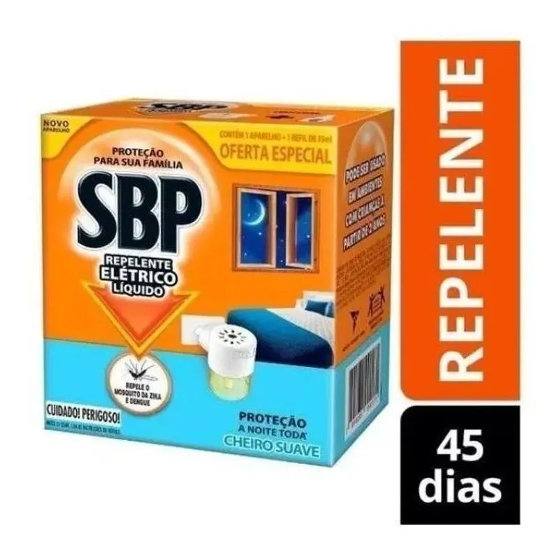 Sbp Repelente Elétrico Líquido Aparelho + Refil Cheiro Suave