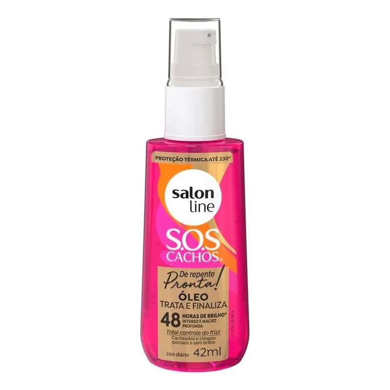 2x Óleo Proteção Térmica Reparador De Cachos 42ml, Salon Lin