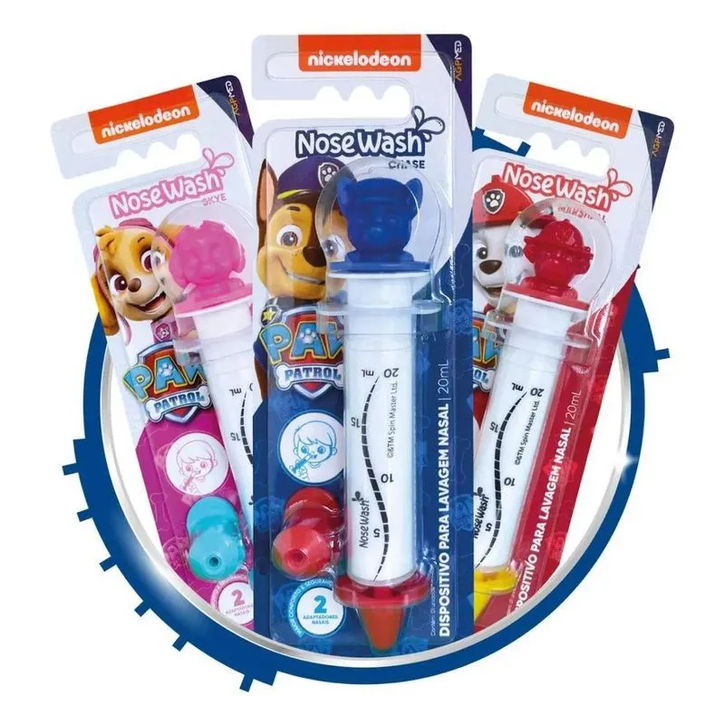 5x Seringa Lavagem Nasal Nosewash - Patrulha Canina Skye 20m