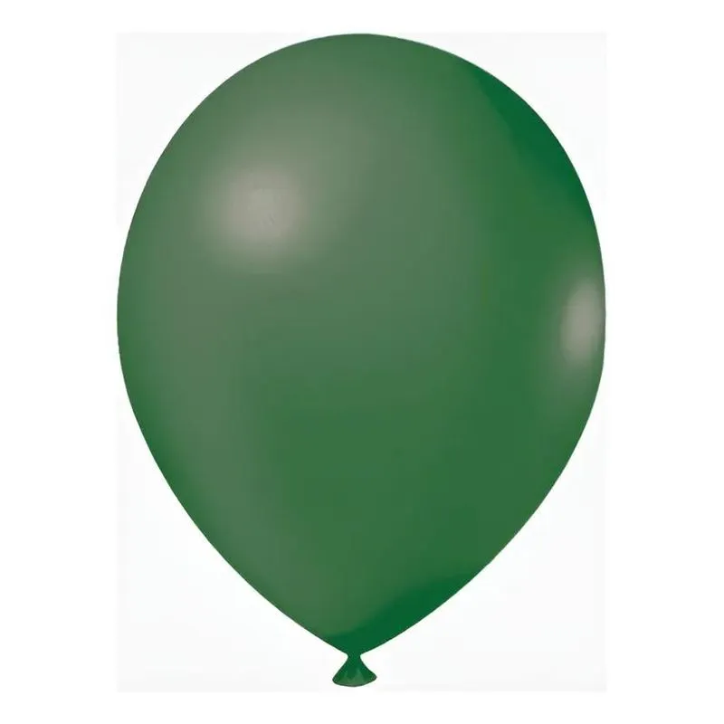 100 Unid Balão Bexiga Liso N9 Polegadas - Verde Militar