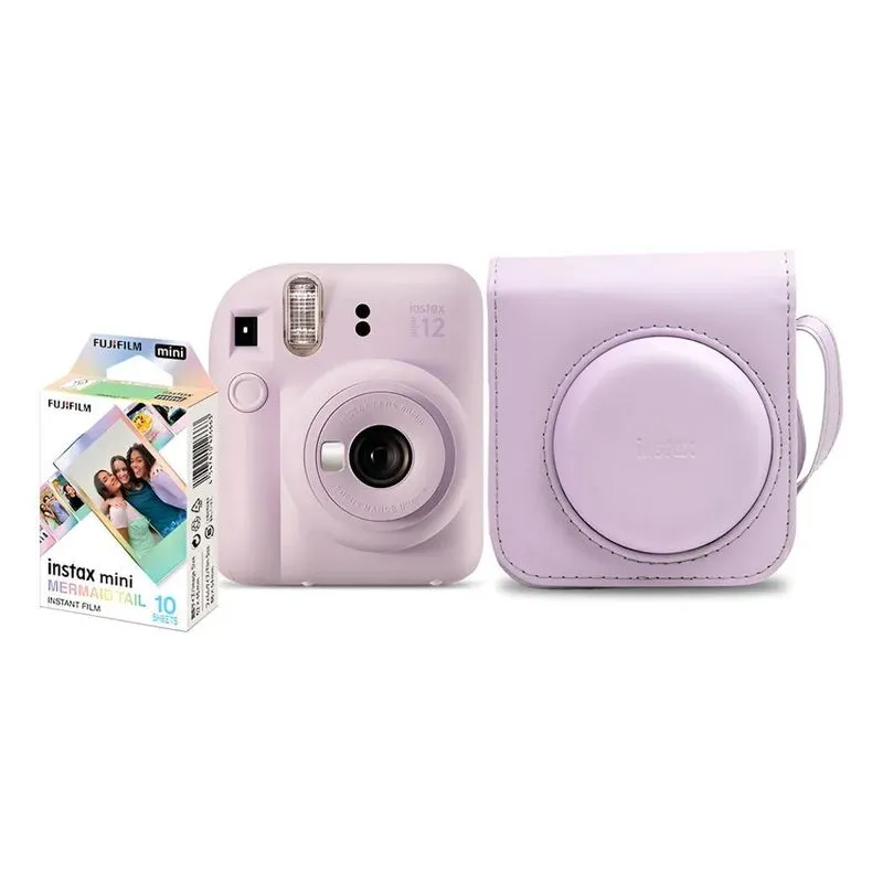 Câmera Instantânea Instax Mini 12 Com 10 Filmes E Bolsa Lilá