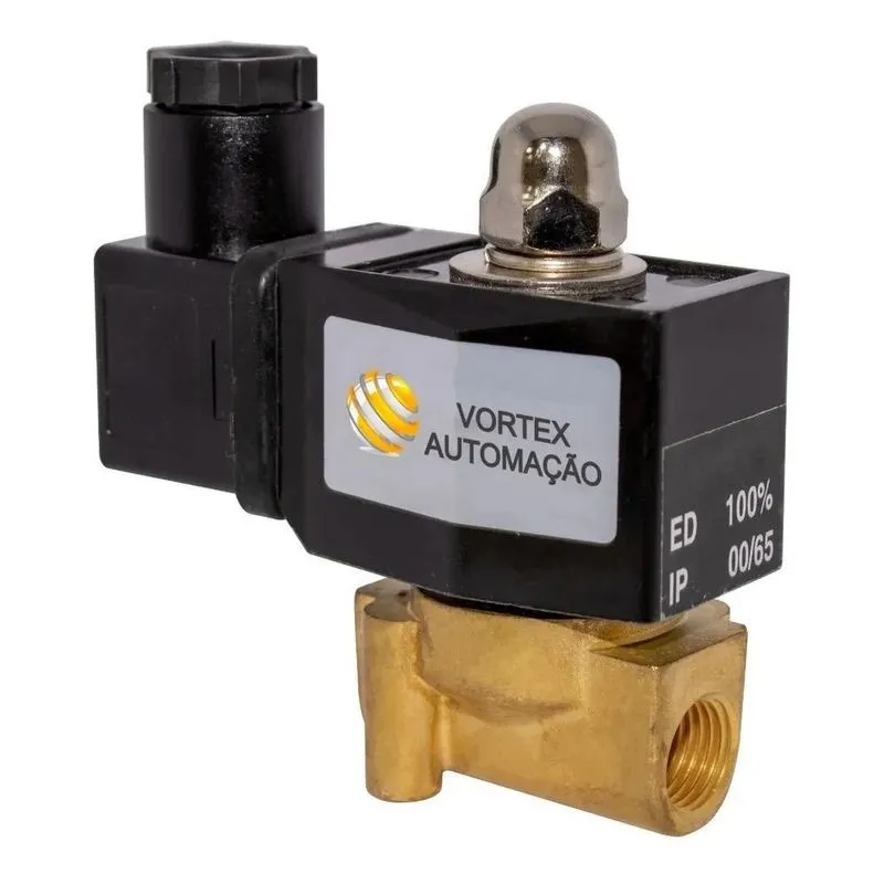 Válvula Solenoide Latão 1/4 Nbr N-fechada 12v 2/2 Vias