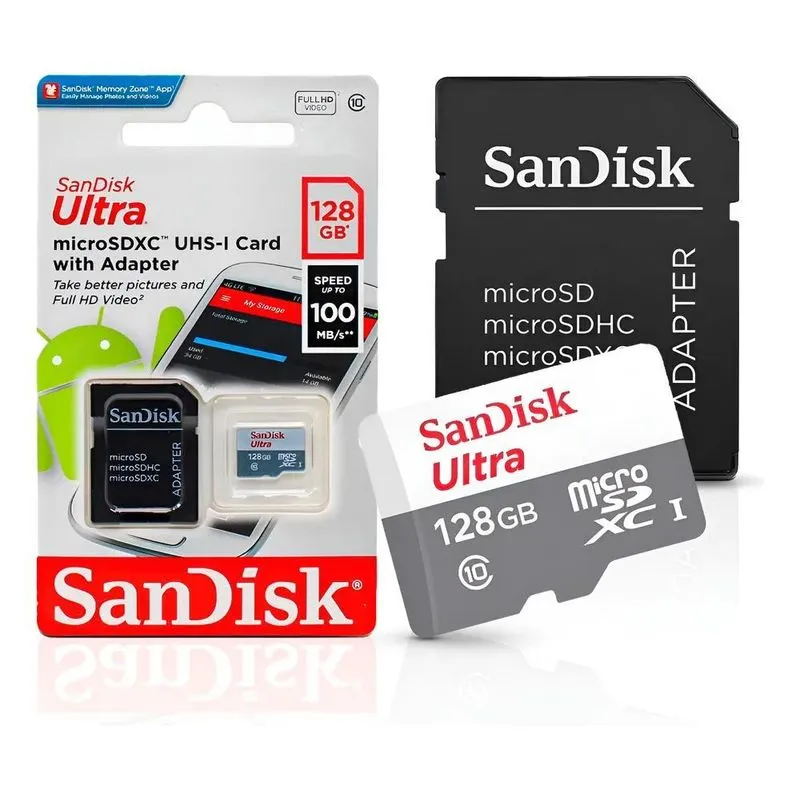 Cartão De Memória 128gb Micro Sd Classe 10 Com Adaptador