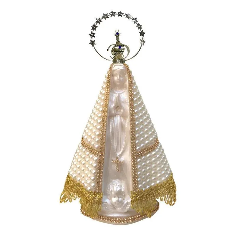 Nossa Senhora Aparecida Perola 30cm Com A Coroa Resplendor B