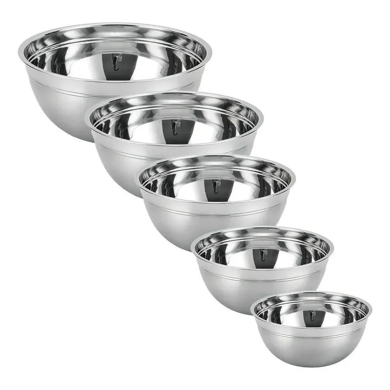 3x Kit Com 5 Tigelas Bowls Em Aço Inox De Excelente Qualidad