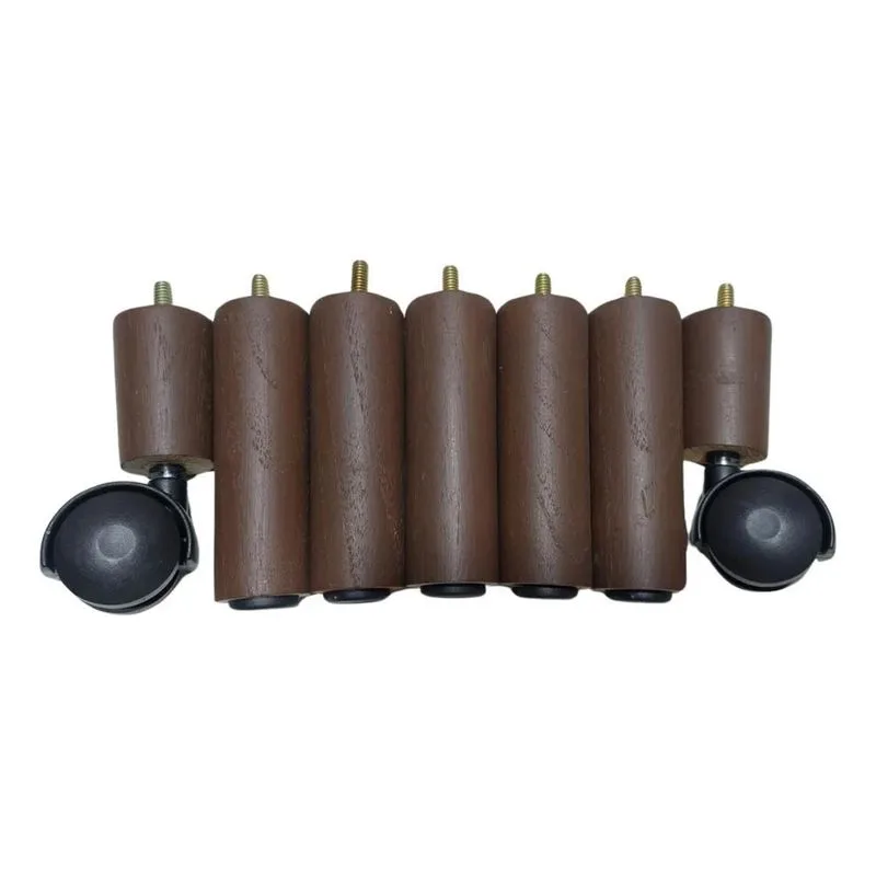 2x Pé Cama Box Casal ( 7 Peças ) Pé Madeira Com 7 Buchas