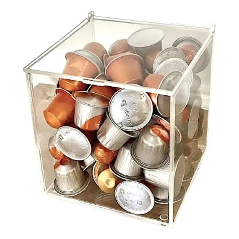 Caixa Acrílica Organizador De Cápsulas Café Nespresso Cor Tr