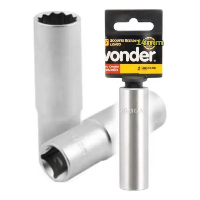 2x Chave Pito 14mm Estriado Longo Para Oficinas Automotivas