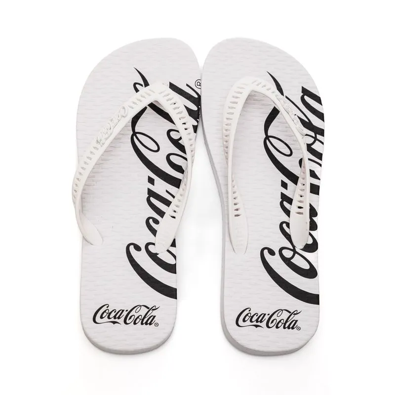 Chinelo Coca Cola Shoes Spencerian Crop 2 Masculino Cc4256 Branco 41/42