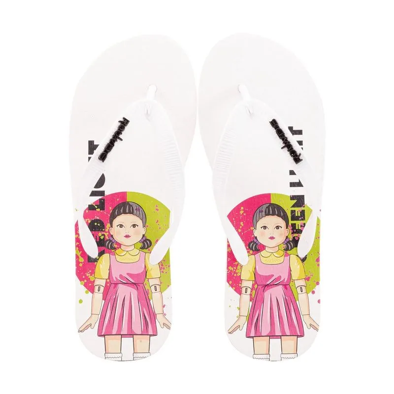 Chinelo de Dedo Netflix Round 6 Doll Edição Limitada Branco