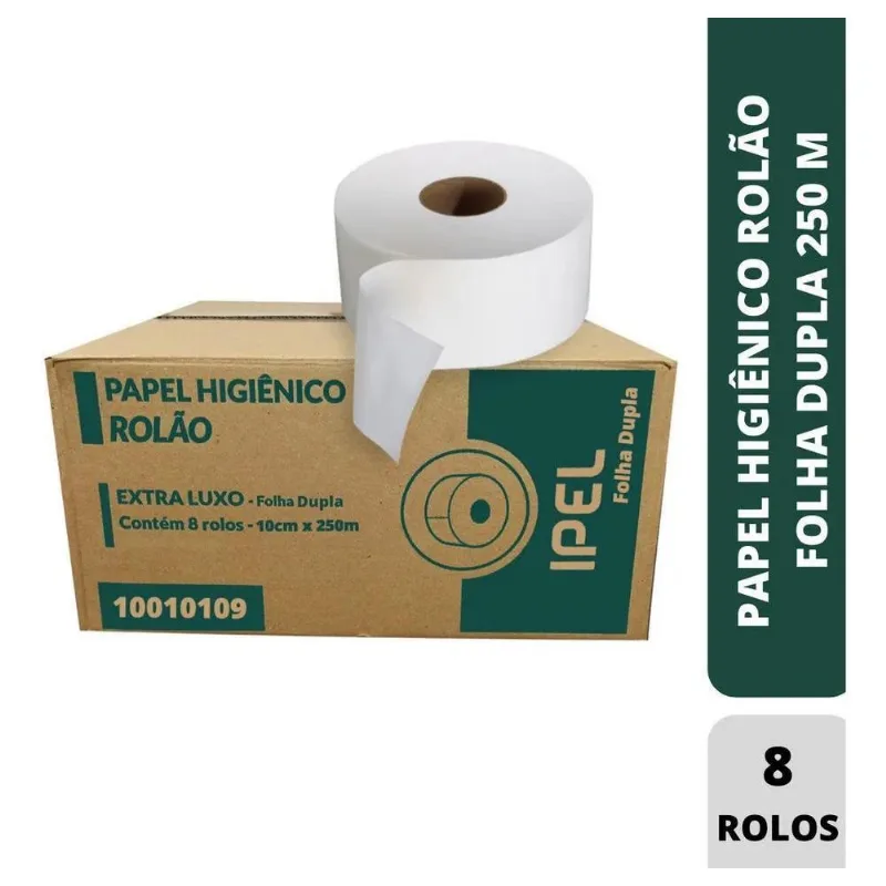 2x Folha Dupla 100% Celulose Papel Higiênico Empresa Com 8 R