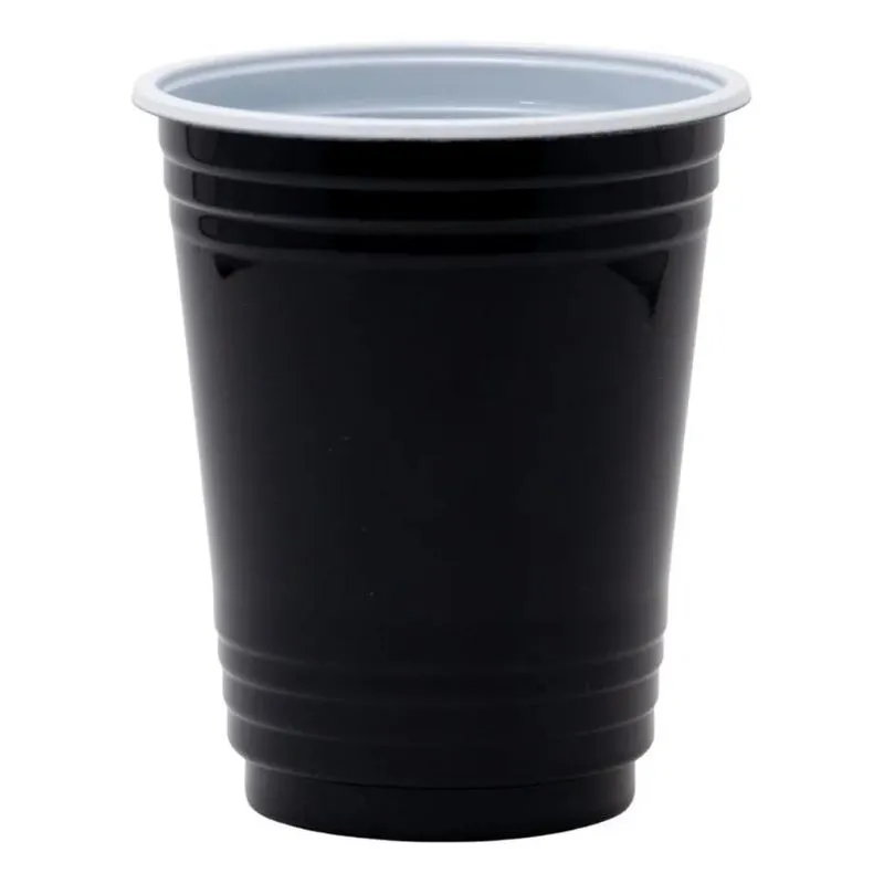 10x Copo Americano Preto Beer Pong 400ml - 50 Unidades