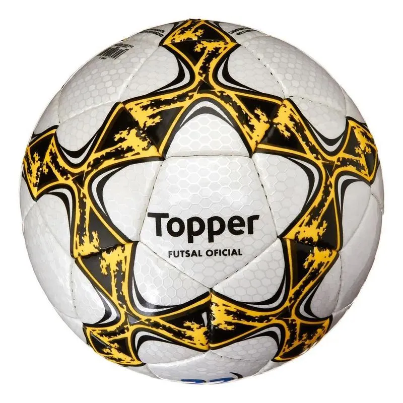 Bola De Futsal Costurada Champion Slick 22 Cor Branco, Laran