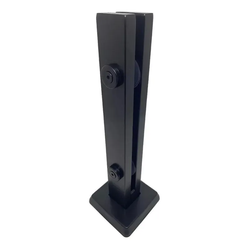 10 Coluna Torre 30cm Preto Fosco 2 Furos Guarda Corpo Inox P