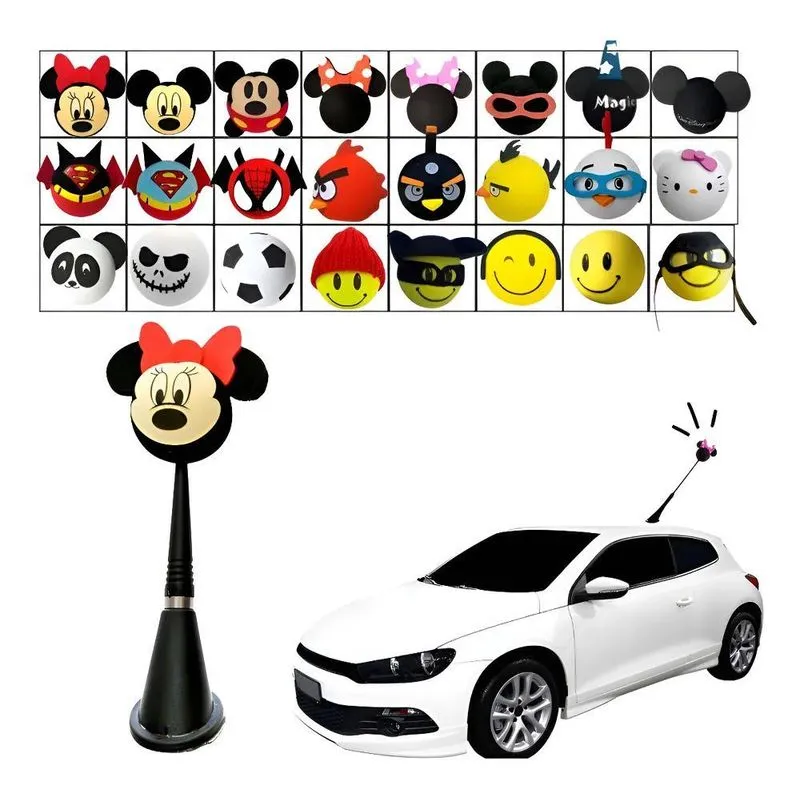 Bolinha Enfeite De Antena Para Carros Di Minnie Com Rosto