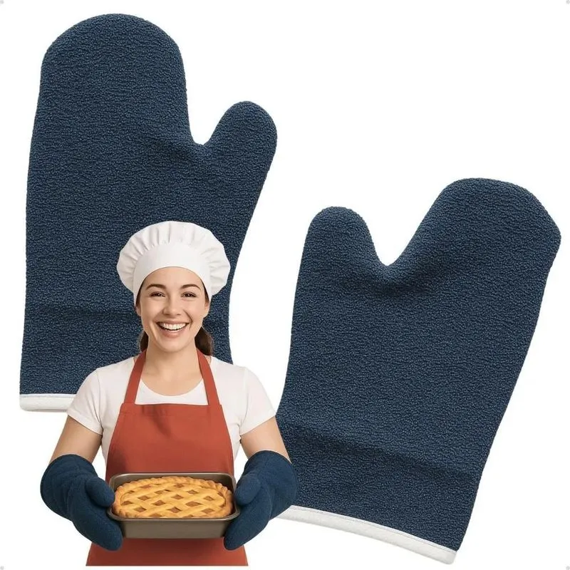 Luva Térmica Grafatex Alta Temperatura 35cm Cozinha - Azul-m