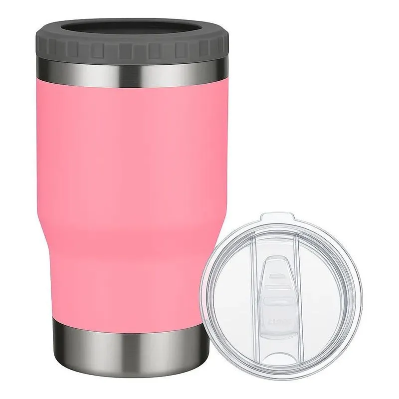 Copo Térmico Com Tampa Cooler Latinha Long Abridor Cerv Rosa