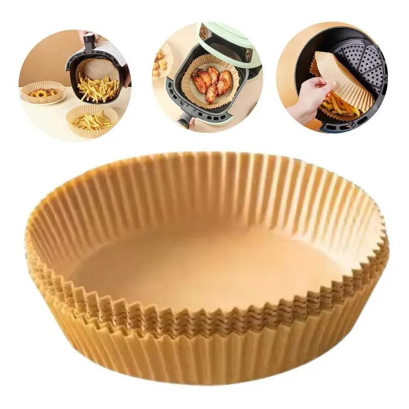 200 Forma Redonda Descartavel Airfryer Resistente Calor Full