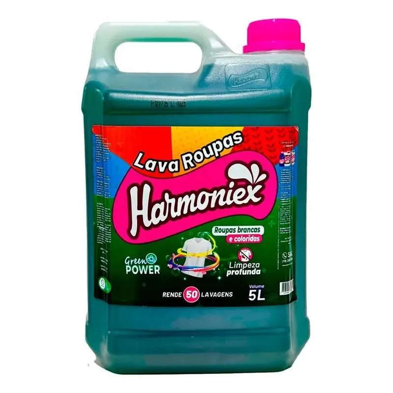 Lava Roupas Sabão Líquido Harmoniex Green Limpeza Profunda P