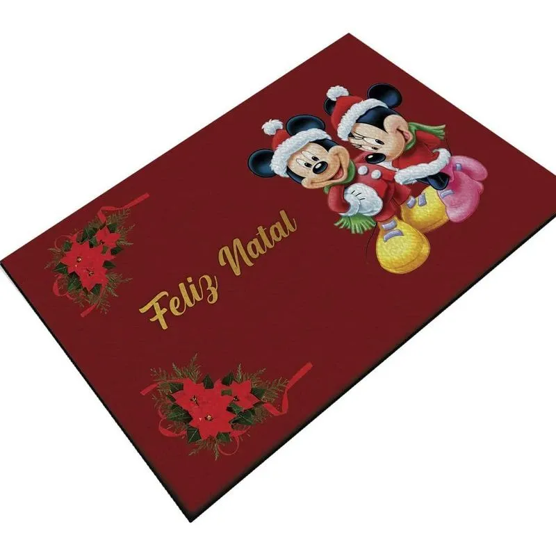 Carpete Tapete Capacho Para En Casal Mickey Minnie Feliz Nat